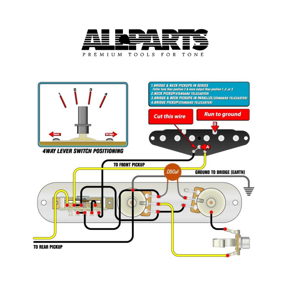 Allparts Wiring Kit for Telecaster® 4-Way Switch EP-4131-000