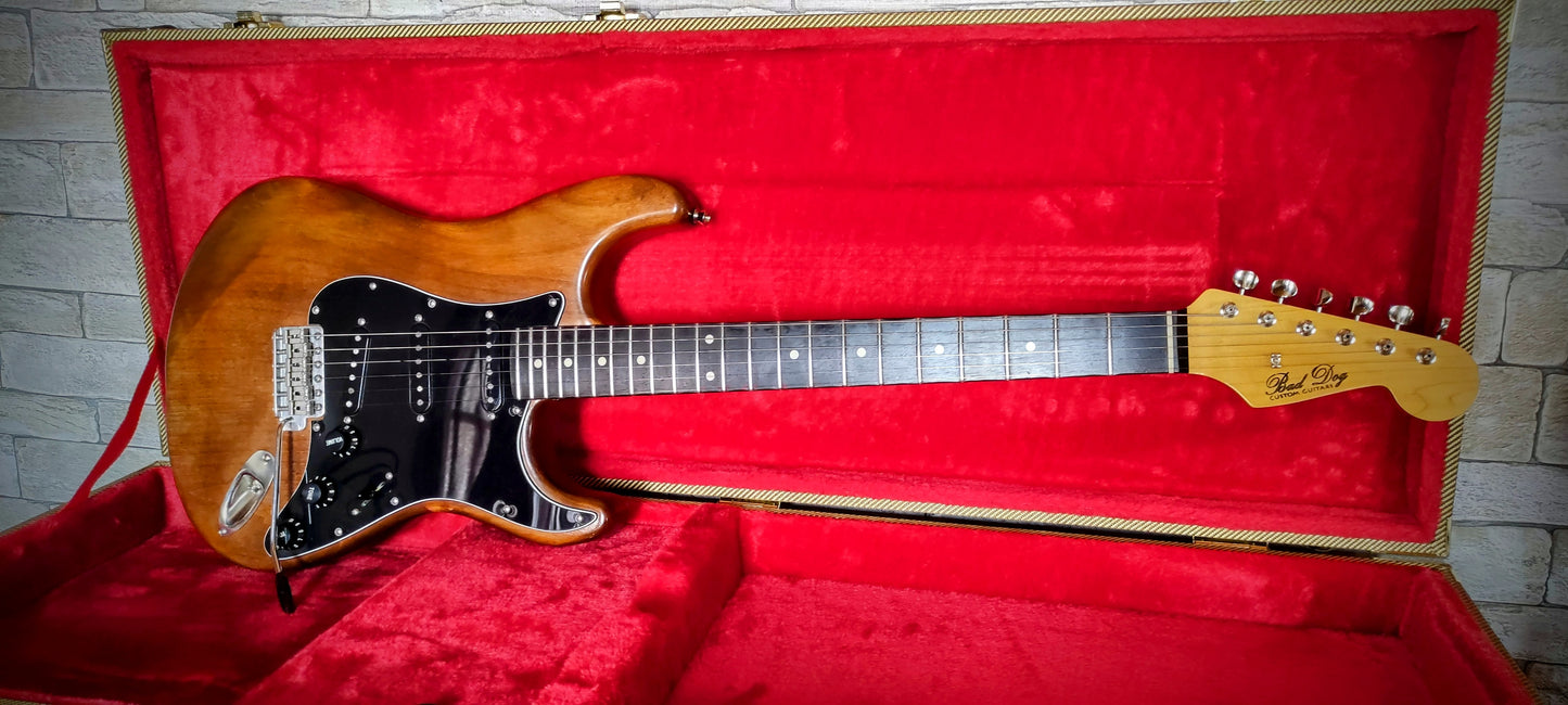 Stratocaster style relic guitar. Walnut. Nitro. SRV style.